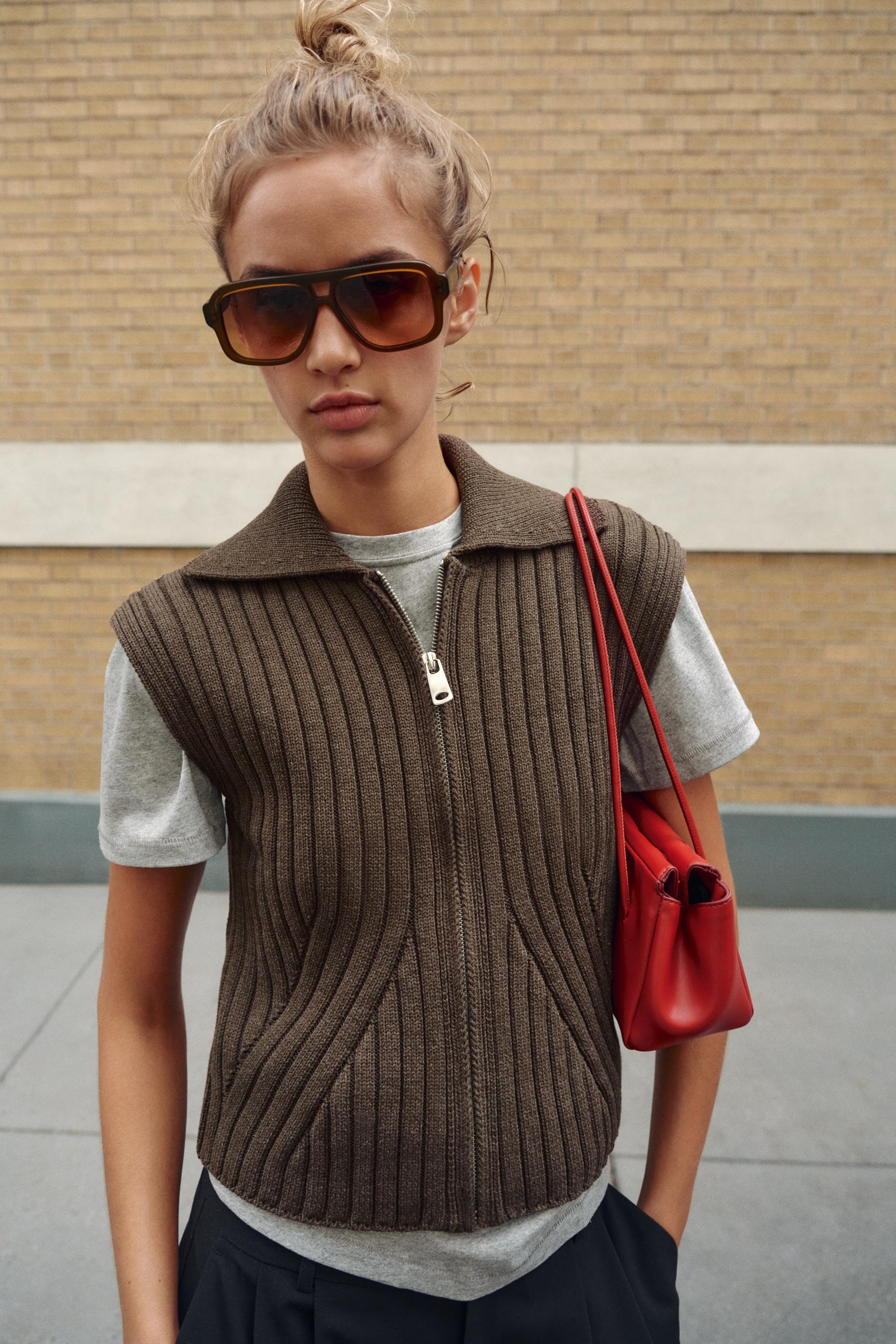 GILET EN MAILLE CÔTELÉE